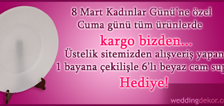 weddingdekor’da kadınlar gününde alışverişlerinizde kargo ücreti yok!!!