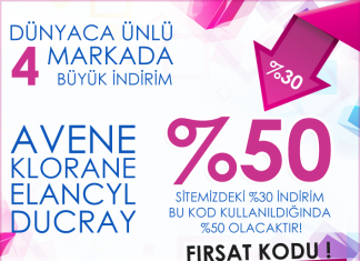 Avene, Klorane, Elancyl ve Ducray ürünlerini %50 indirimle almak ister misiniz?