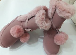 Ponponlu pembe botlar pembe bot, ponponlu kar botu,