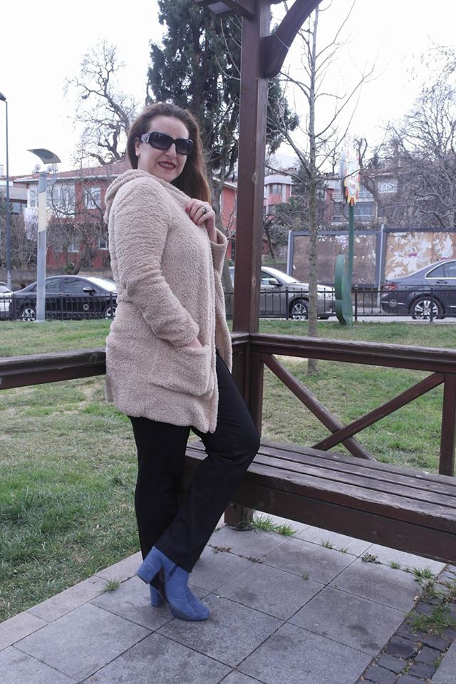 peluş, bej, hırka