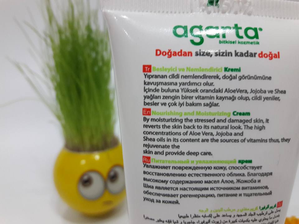 agarta besleyici nemlendirici cilt kremi