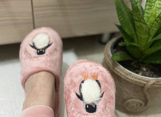 Terlik panduf sandalet Solmazlar Ayakkabı’da penguenli pembe ev terliği
